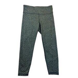 GapFit Blackout Technology 7/8 Leggings Women's M High Rise Green Leopard Print